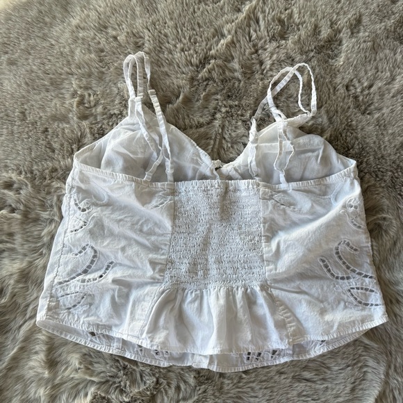Free People Sweet Sami Battenberg Eyelet V-Neckline Sleeveless Top - Picture 3 of 7